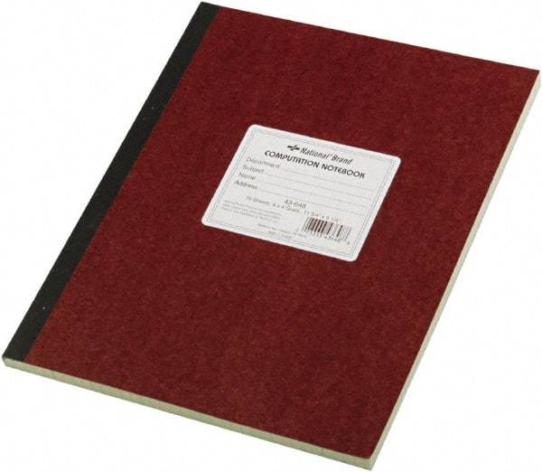 National Brand - 75 Sheet, 9-1/4 x 11-3/4", Quadrille Computation Book - Brown - Apex Tool & Supply