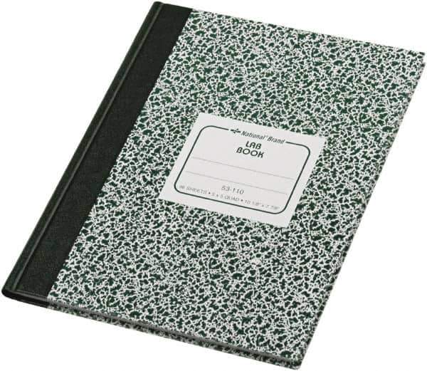 National Brand - 96 Sheet, 7-7/8 x 10-1/8", Quadrille Lab Notebook - Green - Apex Tool & Supply
