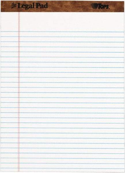 TOPS - 50 Sheet, 8-1/2 x 11-3/4", Legal Pad - White - Apex Tool & Supply