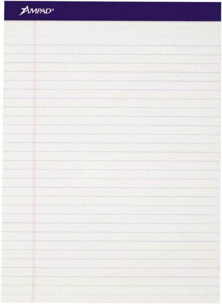 AMPAD - 50 Sheet, 8-1/2 x 11-3/4", Writing Pad - White - Apex Tool & Supply