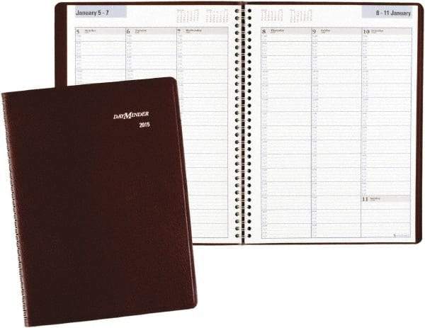 DayMinder - 52 Sheet, 8 x 11", Appointment Book - Burgundy - Apex Tool & Supply