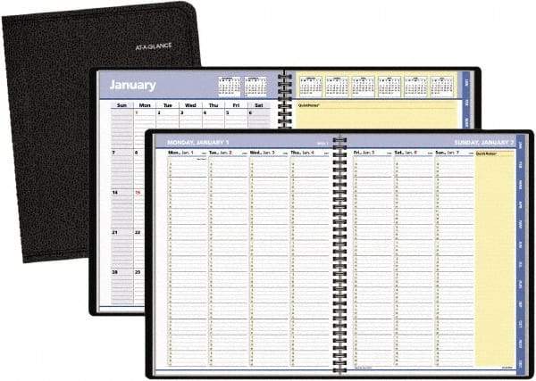 AT-A-GLANCE - 32 Sheet, 8-1/4 x 10-7/8", Weekly/Monthly Planner - Black - Apex Tool & Supply