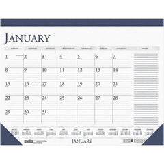 House of Doolittle - 12 Sheet, 18-1/2 x 13", Desk Calendar - White & Blue - Apex Tool & Supply