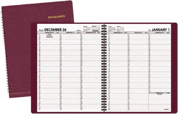 AT-A-GLANCE - 52 Sheet, 8-1/4 x 10-7/8", Appointment Book - Winestone - Apex Tool & Supply