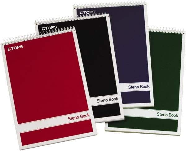 TOPS - 80 Sheet, 6 x 9", Gregg Steno Book - Assorted Colors - Apex Tool & Supply