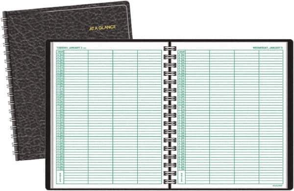AT-A-GLANCE - 365 Sheet, 8 x 10-7/8", Group Daily Appointment Book - Black - Apex Tool & Supply