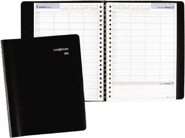 AT-A-GLANCE - 312 Sheet, 7-7/8 x 11", Group Daily Appointment Book - Black - Apex Tool & Supply