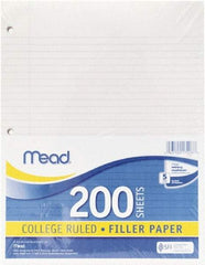 Mead - 200 Sheet, 8-1/2 x 11", College Ruled Filler Paper - White - Apex Tool & Supply