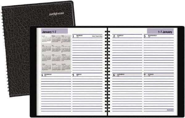 AT-A-GLANCE - 52 Sheet, 6-7/8 x 8-3/4", Appointment Book - Black - Apex Tool & Supply