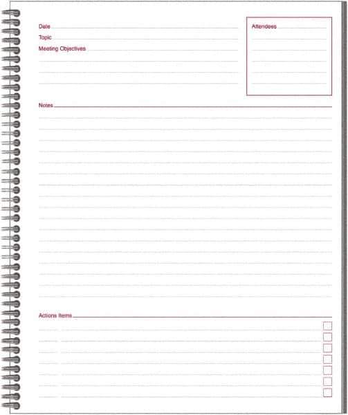 Mead - 80 Sheet, 8-1/4 x 11", Guided Business Notebook - Black - Apex Tool & Supply