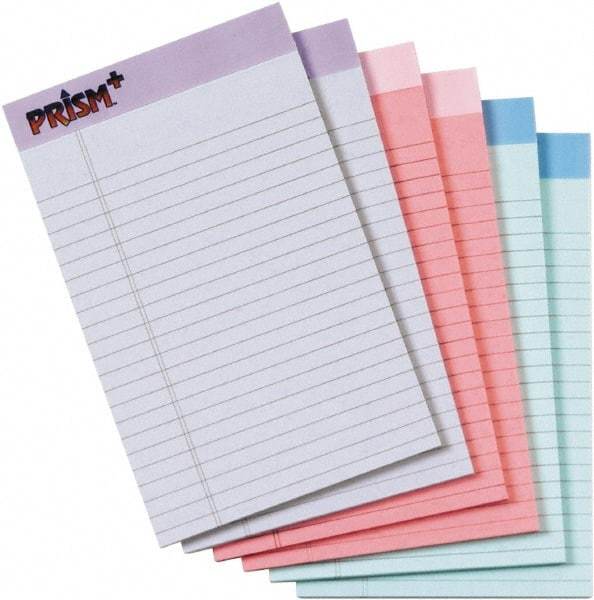 TOPS - 50 Sheet, 5 x 8", Narrow Legal Pad - Assorted Pastels - Apex Tool & Supply