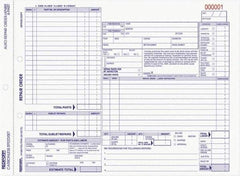 REDIFORM - 50 Sheet, 8-1/2 x 11", Auto Repair Form - White & Blue - Apex Tool & Supply