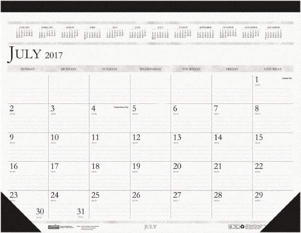 House of Doolittle - 12 Sheet, 22 x 17", Desk Pad - White & Blue - Apex Tool & Supply