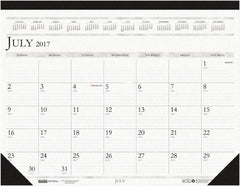 House of Doolittle - 12 Sheet, 22 x 17", Desk Pad - White & Blue - Apex Tool & Supply