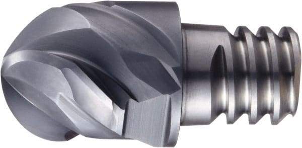 OSG - PXBE Grade XP3320 Carbide Ball Nose Milling Tip Insert - SiC Finish, 3 Flutes, 12mm Cutting Diam, 8.4mm Depth of Cut, 45° Helix - Apex Tool & Supply