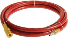 Continental ContiTech - 1/2" ID x 0.78" OD 3' Long Multipurpose Air Hose - Industrial Interchange Safety Coupler x Male Plug Ends, 300 Working psi, -10 to 158°F, 1/2" Fitting, Red - Apex Tool & Supply