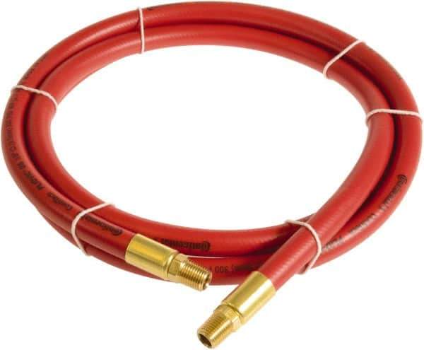 Continental ContiTech - 3/8" ID x 0.6" OD 5' Long Multipurpose Air Hose - MNPT x MNPT Ends, 300 Working psi, -10 to 158°F, 1/4" Fitting, Red - Apex Tool & Supply