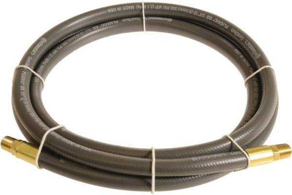 Continental ContiTech - 1/2" ID x 0.78" OD 10' Long Multipurpose Air Hose - MNPT x MNPT Ends, 300 Working psi, -10 to 158°F, 1/2" Fitting, Gray - Apex Tool & Supply