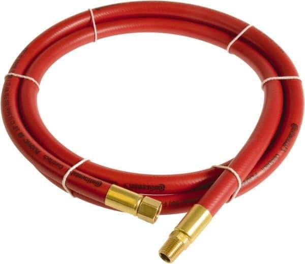 Continental ContiTech - 1/4" ID x 0.45" OD 10' Long Multipurpose Air Hose - MNPT x FNPT Ends, 300 Working psi, -10 to 158°F, 1/4" Fitting, Red - Apex Tool & Supply