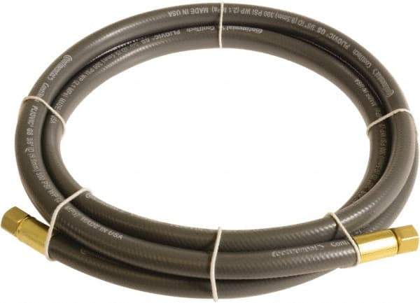 Continental ContiTech - 3/8" ID x 0.6" OD 5' Long Multipurpose Air Hose - FNPT x FNPT Ends, 300 Working psi, -10 to 158°F, 1/4" Fitting, Gray - Apex Tool & Supply