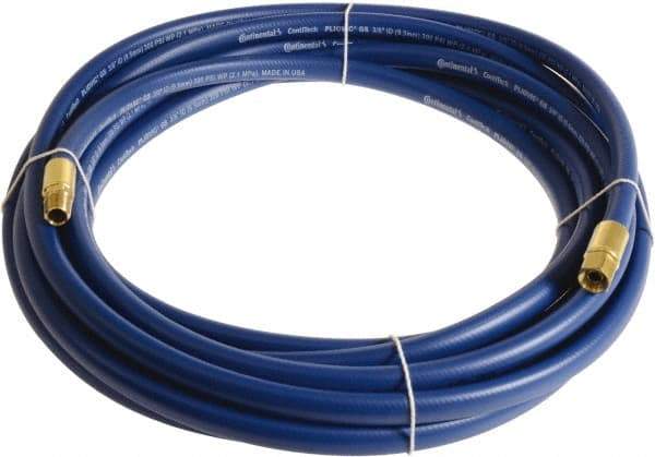Continental ContiTech - 1/4" ID x 0.45" OD 25' Long Multipurpose Air Hose - MNPT x FNPT Ends, 300 Working psi, -10 to 158°F, 1/4" Fitting, Blue - Apex Tool & Supply