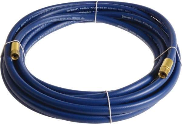 Continental ContiTech - 1/4" ID x 0.45" OD 25' Long Multipurpose Air Hose - FNPT x FNPT Ends, 300 Working psi, -10 to 158°F, 1/4" Fitting, Blue - Apex Tool & Supply
