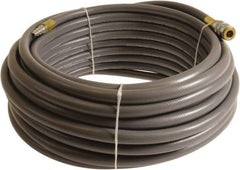 Continental ContiTech - 1/2" ID x 0.78" OD 15' Long Multipurpose Air Hose - Industrial Interchange Safety Coupler x Male Plug Ends, 300 Working psi, -10 to 158°F, 1/2" Fitting, Gray - Apex Tool & Supply