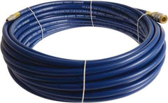 Continental ContiTech - 3/8" ID x 0.6" OD 15' Long Multipurpose Air Hose - Industrial Interchange Safety Coupler x Male Plug Ends, 300 Working psi, -10 to 158°F, 1/4" Fitting, Blue - Apex Tool & Supply