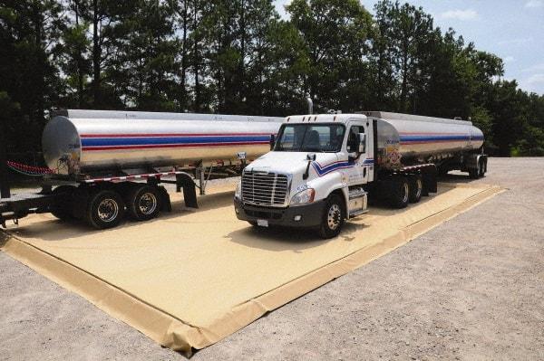 UltraTech - 11,452 Gal Polymer-Coated Foam, PVC Low Wall Berm - 1/2' High x 55' Wide x 55" Long - Apex Tool & Supply