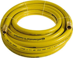 Continental ContiTech - 3/4" ID x 1.11" OD 75' Long Multipurpose Air Hose - MNPT x FNPT Ends, 250 Working psi, -10 to 158°F, 3/4" Fitting, Yellow - Apex Tool & Supply