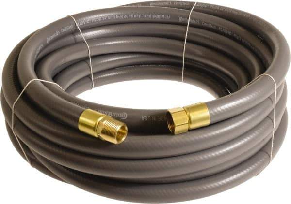 Continental ContiTech - 3/4" ID x 1.11" OD 20' Long Multipurpose Air Hose - MNPT x FNPT Ends, 250 Working psi, -10 to 158°F, 3/4" Fitting, Gray - Apex Tool & Supply