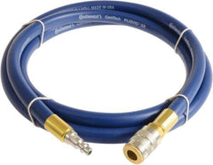 Continental ContiTech - 3/4" ID x 1.11" OD 10' Long Multipurpose Air Hose - Industrial Interchange Safety Coupler x Male Plug Ends, 250 Working psi, -10 to 158°F, 3/4" Fitting, Blue - Apex Tool & Supply