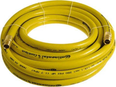 Continental ContiTech - 1" ID x 1.38" OD 75' Long Multipurpose Air Hose - MNPT x MNPT Ends, 250 Working psi, -10 to 158°F, 1" Fitting, Yellow - Apex Tool & Supply