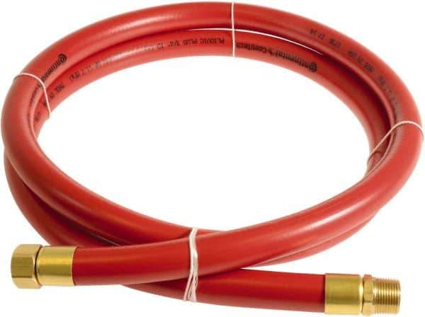 Continental ContiTech - 3/4" ID x 1.11" OD 5' Long Multipurpose Air Hose - MNPT x FNPT Ends, 250 Working psi, -10 to 158°F, 3/4" Fitting, Red - Apex Tool & Supply