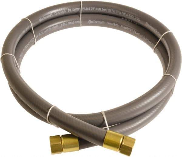 Continental ContiTech - 3/4" ID x 1.11" OD 10' Long Multipurpose Air Hose - FNPT x FNPT Ends, 250 Working psi, -10 to 158°F, 3/4" Fitting, Gray - Apex Tool & Supply