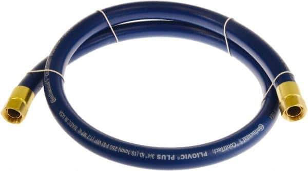 Continental ContiTech - 3/4" ID x 1.11" OD 10' Long Multipurpose Air Hose - FNPT x FNPT Ends, 250 Working psi, -10 to 158°F, 3/4" Fitting, Blue - Apex Tool & Supply