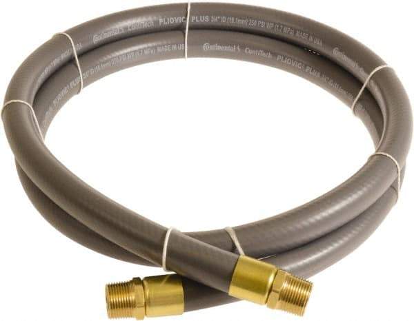 Continental ContiTech - 1" ID x 1.38" OD 5' Long Multipurpose Air Hose - MNPT x MNPT Ends, 250 Working psi, -10 to 158°F, 1" Fitting, Gray - Apex Tool & Supply
