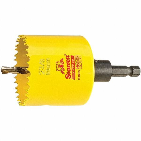 Starrett - 2-3/8" Diam, 2" Cutting Depth, Hole Saw - High Speed Steel Saw, Toothed Edge - Apex Tool & Supply