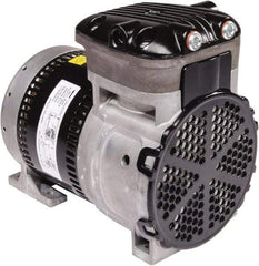 Gast - 1/4 hp, 4.8 CFM, 125 Max psi Piston Vacuum & Compressor Pump - 29.5 Hg/In, 100 to 240/50 to 60 Volt, 7.71" Long x 5" Wide x 7.08" High - Apex Tool & Supply