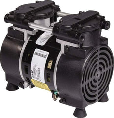 Gast - 3/4 hp, 4.5 CFM, 100 Max psi Piston Vacuum & Compressor Pump - 27 Hg/In, 115/230-1 Volt, 11" Long x 5" Wide x 8.29" High - Apex Tool & Supply