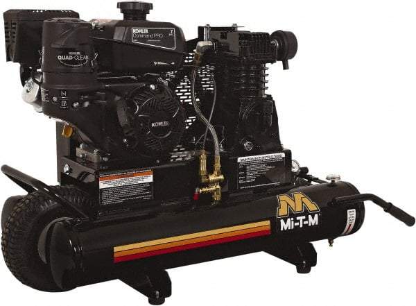 MI-T-M - 7.0 hp, 13.9 CFM, 90 Max psi, Single Stage Portable Fuel Air Compressor - Kohler CH270 OHV Engine - Apex Tool & Supply