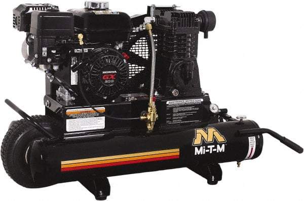 MI-T-M - 6.5 hp, 13.9 CFM, 90 Max psi, Single Stage Portable Fuel Air Compressor - Honda GX200 OHV Engine - Apex Tool & Supply