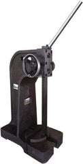 Gibraltar - 1-1/4" Ram, 6-1/4" Throat Depth, 3 Ton Manual Arbor Press - 17-1/2" Max Work Height x 20-1/2" Max Work Width, Ratchet Leverage, 20:1 Leverage Ratio, 22-1/4" Base Width x 10" Base Depth - Apex Tool & Supply