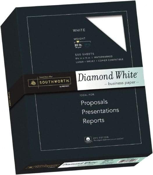 Southworth - 8-1/2" x 11" White Copy Paper - Use with Inkjet Printers, Laser Printers, Copiers - Apex Tool & Supply