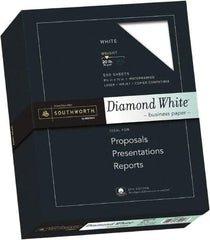 Southworth - 8-1/2" x 11" White Copy Paper - Use with Inkjet Printers, Laser Printers, Copiers - Apex Tool & Supply