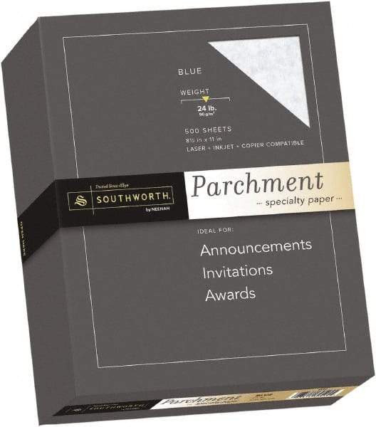 Southworth - 8-1/2" x 11" Blue Colored Copy Paper - Use with Inkjet Printers, Laser Printers, Copiers - Apex Tool & Supply
