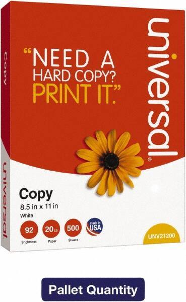 UNIVERSAL - 8-1/2" x 11" White Copy Paper - Use with Laser Printers, Inkjet Printers, Copiers - Apex Tool & Supply