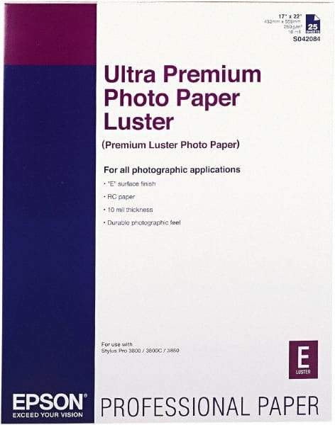 Epson - 17" x 22" White Photo Paper - Use with Inkjet Printers - Apex Tool & Supply