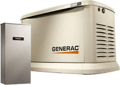 Generac Power - 1 Phase LP & NG Air Cooled Standby Power Generator - 120/240 V, 22 kW, OHVI, Bisque Aluminum Enclosure, Use 140 (LP) & 310 (NG) to Fuel - Apex Tool & Supply