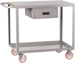 Little Giant - 1,200 Lb Capacity, 24" Wide x 54" Long x 35" High Shelf Cart - 2 Shelf, Steel, 2 Rigid/2 Swivel Casters - Apex Tool & Supply